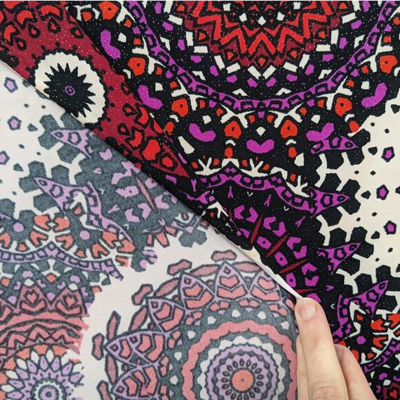 2+ Yards Sparkly Medallion Vintage Stretchy Dance Jersey Fabric from South Korea - Picture 3 of 10